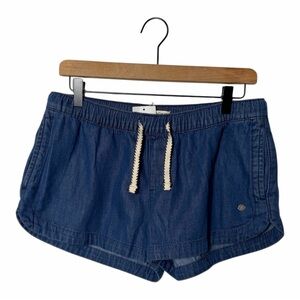 ROXY IMPOSSIBLE DRAWSTRING DENIM SHORTS COTTON NWT SIZE M
